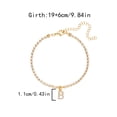 thumbnail image 3 of Tobillera personalizada con iniciales de 26 letras | Cadena de pedrería | Joyería de moda europeo-americana | Accesorio ajustable para vacaciones en la playa delicada | Uso duradero para múltiples, 3 of 5