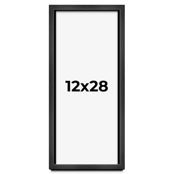 12x28 Shadow Box Frame Grey Charcoal Black | 0.875 Inches Deep | Solid Wood Shadowbox Display Frame