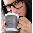 thumbnail image 2 of 3drose, Newborn White Pomeranian Puppy, 15oz Two-tone Black Mug, 2 of 6