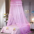 thumbnail image 3 of Mosquitera redonda de encaje estilo princesa para cama infantil (rosa), 3 of 9