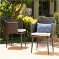 thumbnail image 3 of JERFIT 2-Piece Outdoor Patio Dining Chairs Set, Brown All-Weather PE Rattan Armchairs with Waterproof Cushions, 3 of 10