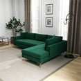 thumbnail image 5 of Mila Green Velvet Modern Living Room Corner Sectional Couch, 5 of 6