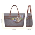 thumbnail image 5 of ZUXONGSY Rabbit Pansy Flower Print Tote Bag with Waterproof Cosmetic Bags Wallet for Women PU Leather Top Handle Satchel Set with Portable Makeup Pouch Credit Card Holder Wallet for Dating Shopping, 5 of 5
