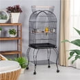 thumbnail image 3 of Alden Design Metal Rolling Bird Cage with 2 Feeders and 2 Wooden Perches, Black, 3 of 10