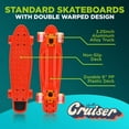 thumbnail image 3 of Hurtle 6'' PP Deck Complete Double Kick Skateboard Mini Cruiser W/ 3.25" Aluminum Alloy Truck, Red, 3 of 7