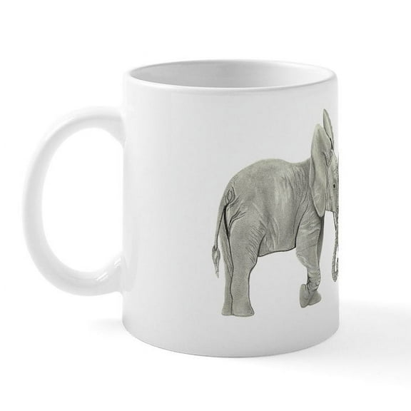 CafePress - Elephants In Love Mug - 11 oz Ceramic Mug - Novelty Coffee Tea Cup