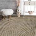 thumbnail image 5 of 5' X 8' Gray and Blue Geometric Stain Resistant Indoor Outdoor Area Rug Color: Champagne, Size: 8' x 10', 5 of 5