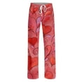 thumbnail image 5 of Women's Comfy Pajama Lounge Pants Heart Print Soft Lounge Pants Comfy Drawstring Sleepwear Long Pajamas Pants, 5 of 6