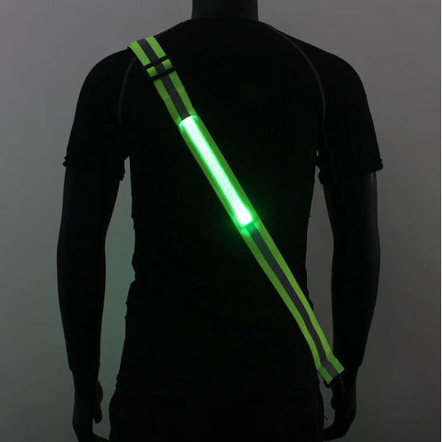 Cinturón reflectante LED para caminar por la noche, equipo de seguridad para correr por la noche, cinturón de seguridad recargable con luz LED para correr para corredores