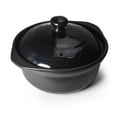 thumbnail image 5 of Casserole Clay Pot Heat-resistant Premium Ceramic Bowls Lid Cooking Soup Black White (Black 60oz), 5 of 9