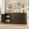 thumbnail image 4 of Winkalon 70'' Large Sideboard Buffet Cabinet, Farmhouse Kitchen Storage Cabinet with 4 Doors, Wood Coffee Bar Cabinet for Living Room, Dark Brown, 4 of 9