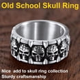 thumbnail image 4 of ORUYROP Can Engrave Men Skull Rings, Stainless Steel Statement Biker Rings, Gold Plated/Black-Send Gift Box, 4 of 7