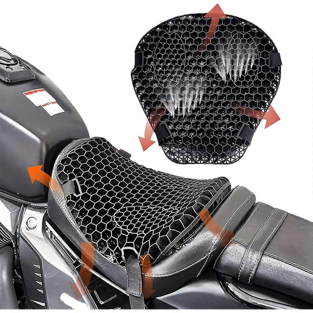 Asiento de motocicleta con diseño de panal 3D y amortiguación, cojín de panal transpirable con amortiguación.