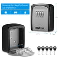 thumbnail image 6 of Key Lock Box, Key Lock Box Wall Mounted 4 Digit Combination Key Storage Box Key Safe Box Key Security Box for Home Outside Warehouse Office Silver, 6 of 9