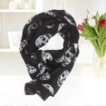 thumbnail image 3 of Women's Elegant Skull Print Chiffon Shawl Wrap 165x70cm (Black & White), 3 of 3