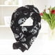 thumbnail image 3 of Women's Elegant Skull Print Chiffon Shawl Wrap 165x70cm (Black & White), 3 of 3