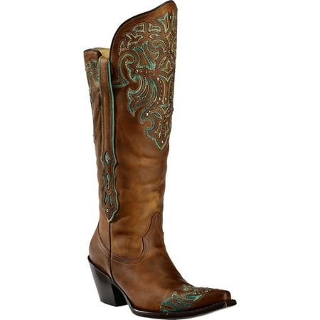 Corral - CORRAL Women's Turquoise Inlay Knee Top Snip Toe Cowgirl Boots ...