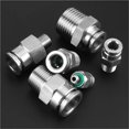 thumbnail image 4 of 2pcs PC 304 Acoplamiento neumático de hilo externo de acero inoxidable 1/8 "1/4" 3/8 "1/2" BSP Conector de manguera de tráquea de hilo externo, 4 of 7