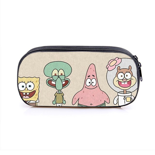 Bob Esponja SquarePants estuche de lápices, bolsa de almacenamiento, caja de lápices de regreso a la escuela, papelería de Anime, regalo de fiesta de cumpleaños para niños