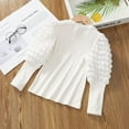 thumbnail image 6 of XBASW Baby Kids Girls Knit T-Shirt Casual Puff Long Sleeve Tee Tops Crewneck Rib Blouse for Spring Fall 2-7Y, 6 of 6