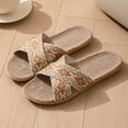 thumbnail image 2 of Mepaouo Womens Mens House Slippers Linen Indoor Outdoor Summer Beach Shoes Unisex Home Slide Shoes, 2 of 5