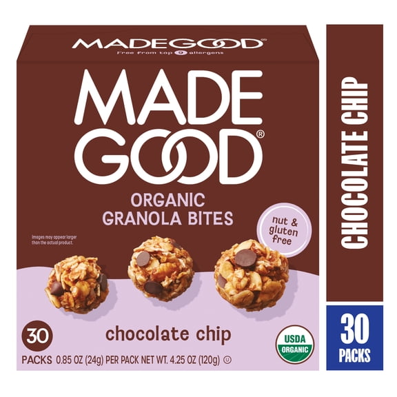 MadeGood Chocolate Chip Granola Minis, 30 Count, 0.85 Oz Each