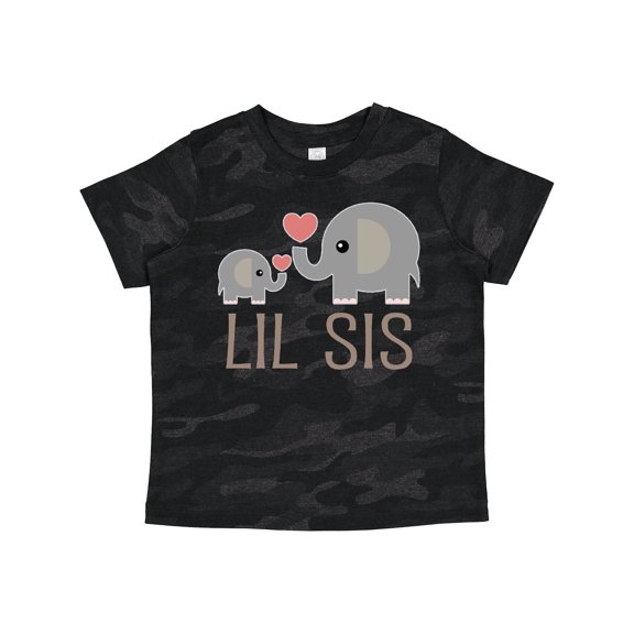 Inktastic Little Sister Elephant Girls Toddler T-Shirt