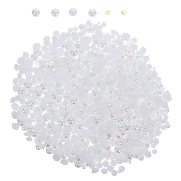 WEUVEB 1Pack Resin Rhinestones and Flatback White Embellishments for Shoes Clothes Nails Crafts Art