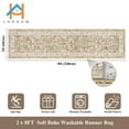 thumbnail image 2 of Alfombra para correr LOKHOM, lavable, 2 x 8 pulgadas, antideslizante, vintage (beige y marrón), 2 of 9