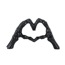 BNNG Hand Gesture Desk Statues Love Ornaments,Skull Couple Statue, Creative Wedding Home Desktop Decor,Heart Shape Hand Figurines for Living Room Shelf Coffee Table Centerpiece