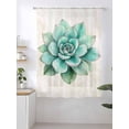 thumbnail image 2 of Sheer Curtains 72 Inches Long, Green Flower Semi Sheer Curtains Light Filtering Window Treatment, Succulents Ferns Vintage Abstract Texture Privacy Voile Drapes for Living Room Bedroom 52x72 Inch, 2 of 7