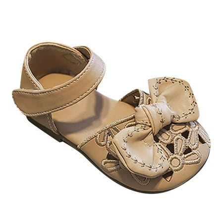 

niuredltd toddler girls summer wrapped toe bow hollow flower pattern girls princess shoes daily shoes size 23