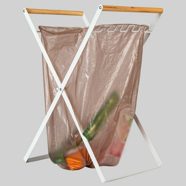 Moobody Portable Folding Trashs Rack Garbage Bags Rack Kitchen Picnic Barbecue Plastics Bag Holder Black