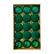 Cheapark 15 Pcs Flocked Velvet Christmas Balls - Soft Velour Finish, Shatterproof Plastic Ornaments for Xmas Tree Hanging Decor