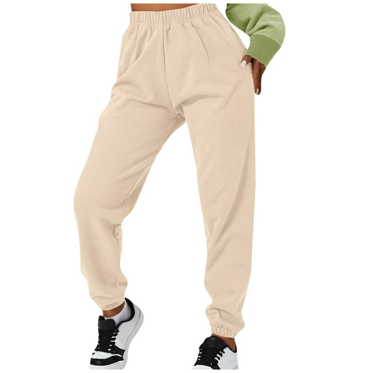Susanny Petite Sweatpants for Women with Pockets Elastic Waist Straight Leg  High Waisted Baggy Sweatpants for Teens Trendy Loose Jogger Pants Fall