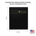 thumbnail image 2 of Planner Pad Spiral Bound 3-Tier Funnel Down 12 Month Organizer, July 2024 – June 2025 / Academic Year, Black Cover/Black Ink, 8 1/2" x 11", 2 of 6