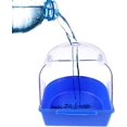 thumbnail image 4 of Baño para pájaros colgante transparente, jaula de ducha de plástico para limpiar loros y pájaros cuco, azul, 4 of 5