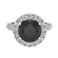 thumbnail image 4 of Black Diamond Engagement Rings 18K White Gold Halo rings for women 4.15 carat (G,VS1), 4 of 5