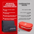 thumbnail image 4 of M2 BASICS Premium First Aid Kit (Includes 2 Mini Kits + Stylish Bag) Executive Gray, 4 of 7