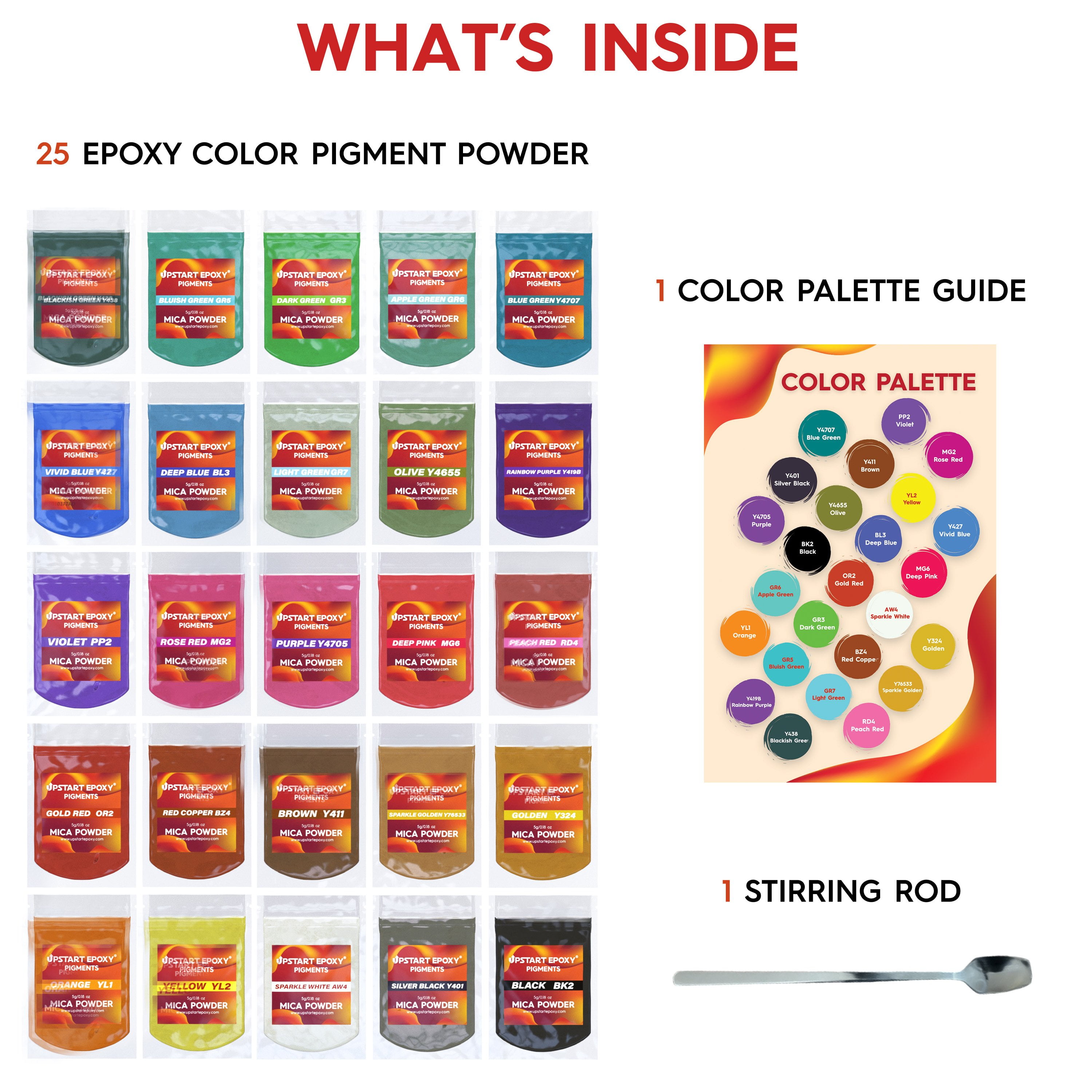 52 Colors Epoxy Resin Mica Powder Tumblers Dye Powder Set Kit Pigment V4X9