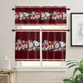 thumbnail image 2 of White Flowers Red Bow Kitchen Curtains and Valances Set, Snowflakes Leaf Winter Christmas Rod Pocket Window Valance 18 Inch Window Curtain Panels for Living Room Bedroom Laundry, 27.5x36in, 3 Pieces, 2 of 7