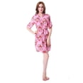 thumbnail image 2 of Mr & Mrs Right Women Floral Cotton Robe Bride Bridesmaid Getting Ready Cover up Gift,Pink S, 2 of 4