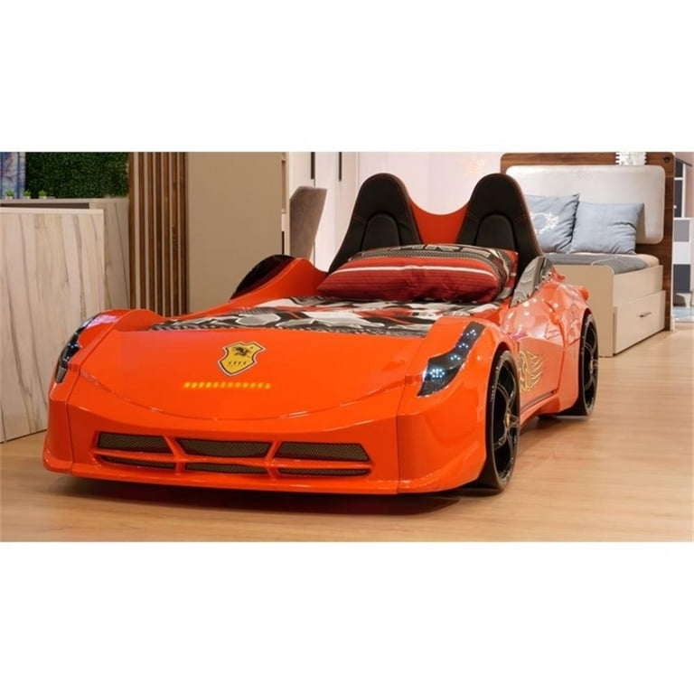 ベッドフレーム titi racer car bed Titi Racer Kids' Twin Size Police Car Bed with LED Lights