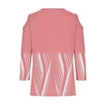 thumbnail image 7 of Pink Women's Long Sleeve T-shirt, 3/4 Length Sleeve Womens Tops 2025 Spring Neck Casual Print Tunic T Shirts Three Quarter Length Womens Tops,Women's Long sleeve T-shirt XL, 7 of 7