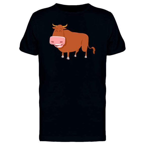 Happy Farm Bull Cartoon Tee Men's -Image by Shutterstock
