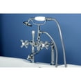 thumbnail image 2 of Kingston Brass CC110T1 Vintage 7" Center Deck-Mount Clawfoot Tub Faucet with Hand Shower, Polished Chrome, 2 of 8