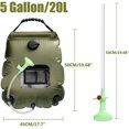 thumbnail image 3 of Kvago 5 Gallons/20L Portable Solar Shower Bag for Camping Heating Camping Head Beach Swimming Outdoor Traveling Hiking Green, 3 of 6