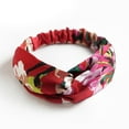 thumbnail image 1 of Bandeau Croisé Élastique en Satin Parent-Enfant Accessoires Cheveux Géranium, 1 of 3