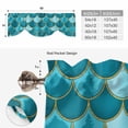 thumbnail image 6 of Green Tie Up Valance Curtains for Windows, Kitchen Curtains Window Treatments, Modern Geometric Fish Scale Abstract Moroccan Short Window Shades Valances for Bedroom Bathroom Cafe 54"x18", 6 of 8