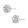 thumbnail image 3 of Double Halo Diamond Fashion Earrings in 10K White Gold (3/8 cttw), 3 of 5